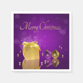 Golden kerstcadeau servetten