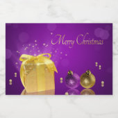 Golden kerstcadeau voedselcontainer etiket (Enkel label)