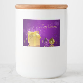 Golden kerstcadeau voedselcontainer etiket