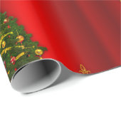 Golden Kerstdecoratief Noel Red Cadeaupapier (Rol Hoek)