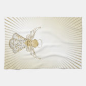 Golden Kerstengel van Grace Sunbeams Theedoek (Horizontaal)