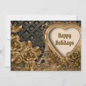 Golden Kerstfeest Prachtige Elegant Kaart (Achterkant)