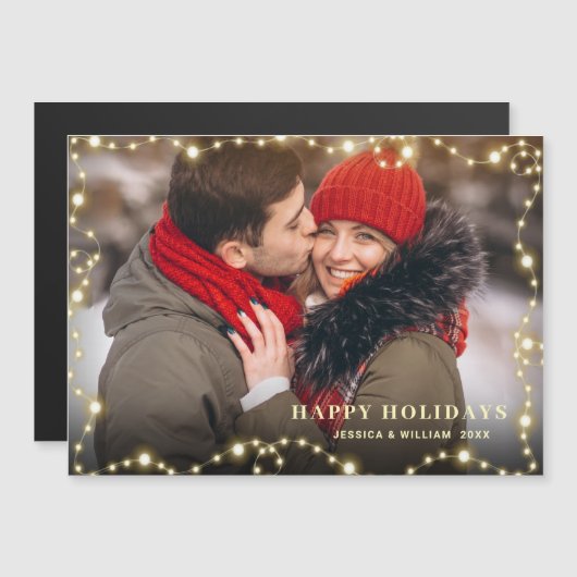 Golden Kerstfeestdag — Magnetische kaart (Voorkant / Achterkant)