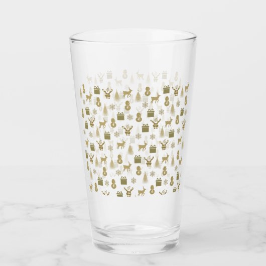 Golden kerstglazen tumbler (Voorkant)
