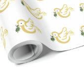 Golden kerstklep met heilige duif cadeaupapier (Rol Hoek)