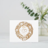 Golden Kerstmis Angel-Wreath-Merry kerst Feestdagenkaart (Staand voorkant)