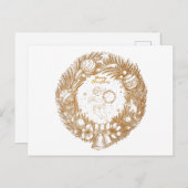 Golden Kerstmis Angel-Wreath-Merry kerst Feestdagenkaart (Voorkant / Achterkant)