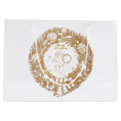 Golden Kerstmis Angel-Wreath-Merry kerst Groot Cadeauzakje (Achterkant)