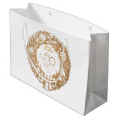 Golden Kerstmis Angel-Wreath-Merry kerst Groot Cadeauzakje (Achterkant Gekanteld)