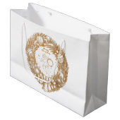 Golden Kerstmis Angel-Wreath-Merry kerst Groot Cadeauzakje (Voorkant Gekanteld)