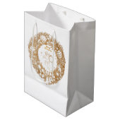 Golden Kerstmis Angel-Wreath-Merry kerst Medium Cadeauzakje (Voorkant Gekanteld)