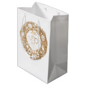 Golden Kerstmis Angel-Wreath-Merry kerst Medium Cadeauzakje (Achterkant Gekanteld)