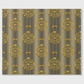 Golden Kerstmis Baubles in Bronze Cadeaupapier (Vlak)