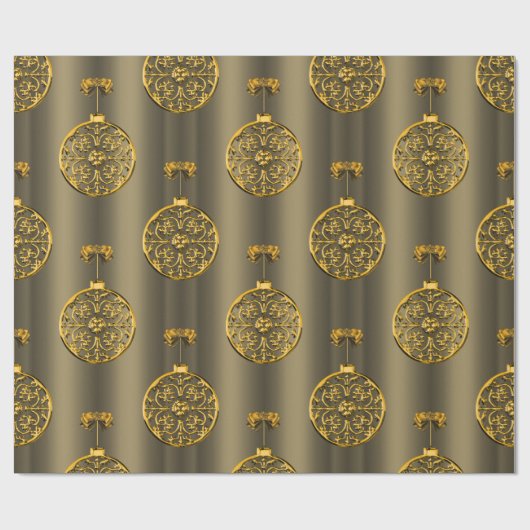 Golden Kerstmis Baubles in Bronze Cadeaupapier (Vlak)