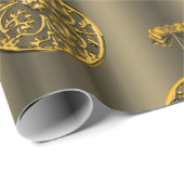 Golden Kerstmis Baubles in Bronze Cadeaupapier (Rol Hoek)