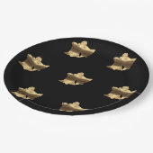 Golden Kerstmis Bells Black Gold Pattern Elegant Papieren Bordje (Gekanteld)