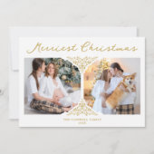 Golden Kerstmis Classic Filigree Ornament Feestdagenkaart (Voorkant)