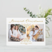 Golden Kerstmis Classic Filigree Ornament Feestdagenkaart (Staand voorkant)