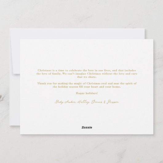 Golden Kerstmis Classic Filigree Ornament Feestdagenkaart (Achterkant)