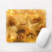Golden Kerstmis Mousepad Muismat (Met muis)