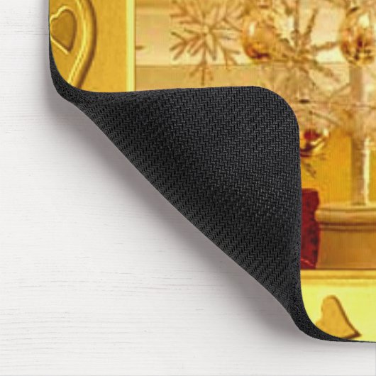 Golden Kerstmis Mousepad Muismat (Hoek)