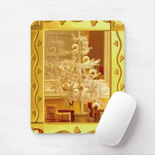 Golden Kerstmis Mousepad Muismat (Met muis)