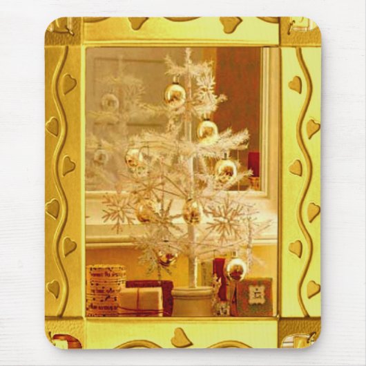 Golden Kerstmis Mousepad Muismat (Voorkant)