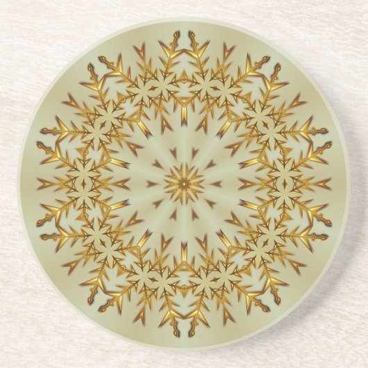 Golden Kerstmis Wreath Zandsteen Onderzetter (Voorkant)