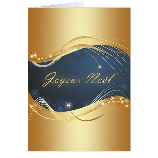 Golden kerstmotief met blauwe achtergrond... (Voorkant)