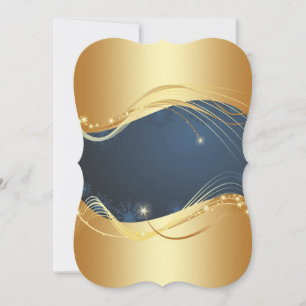 Golden kerstmotief met blauwe achtergrond... feestdagenkaart