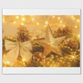 Golden kerstpapier cadeaupapier (Vlak)