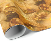 Golden kerstpapier cadeaupapier (Rol Hoek)