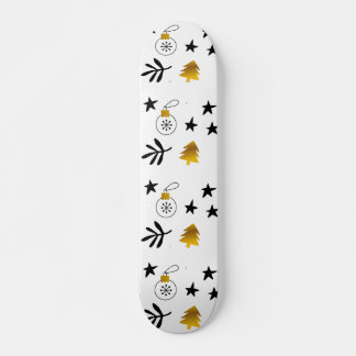 Golden kerstpine Tree Star en Ornamenten Persoonlijk Skateboard