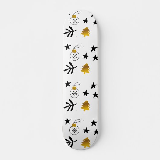 Golden kerstpine Tree Star en Ornamenten Persoonlijk Skateboard (Voorkant)