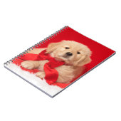 Golden Kerstpuppy Red Bow Notitieboek (Linkerzijde)