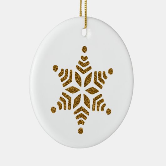 Golden Kerstsnowflake Star Keramisch Ornament (Rechts)