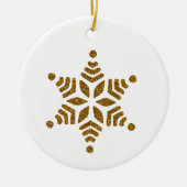 Golden Kerstsnowflake Star Keramisch Ornament (Voorkant)
