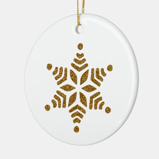 Golden Kerstsnowflake Star Keramisch Ornament (Links)