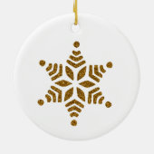 Golden Kerstsnowflake Star Keramisch Ornament (Achterkant)