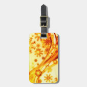 Golden kerstsnowflakes bagagelabel (Voorkant verticaal)