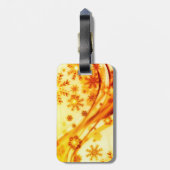 Golden kerstsnowflakes bagagelabel (Achterkant verticaal)