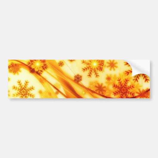 Golden kerstsnowflakes bumpersticker (Voorkant)