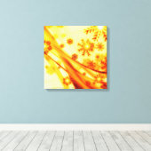 Golden kerstsnowflakes canvas afdruk (Insitu (Houten vloer))