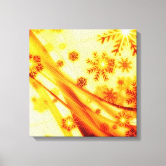 Golden kerstsnowflakes canvas afdruk (Voorkant)