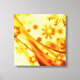 Golden kerstsnowflakes canvas afdruk