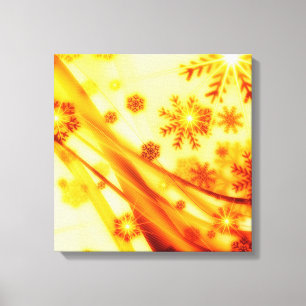 Golden kerstsnowflakes canvas afdruk