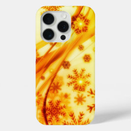 Golden kerstsnowflakes iPhone 15 pro case