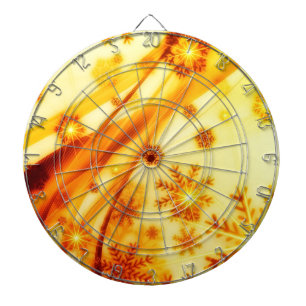 Golden kerstsnowflakes dartbord