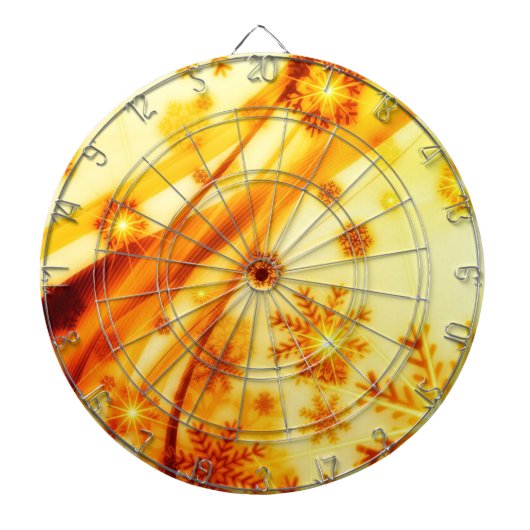 Golden kerstsnowflakes dartbord (Voorkant)
