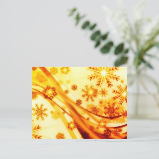 Golden kerstsnowflakes feestdagenkaart (Staand voorkant)